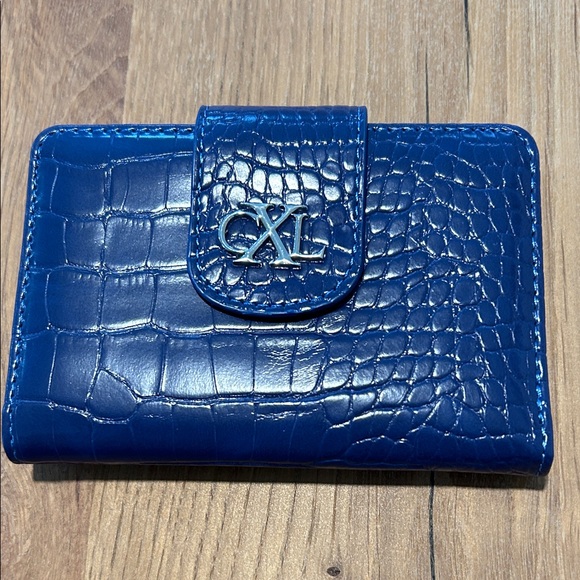 Christian Lacroix Handbags - NWT CXL by Christian Lacroix Blue Croc-Embossed Faux Leather Bifold Wallet NWT
